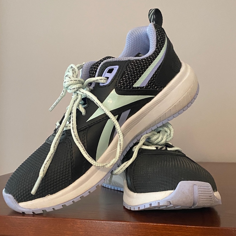 Reebok Kids Black and Mint Sneakers